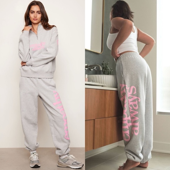 THE MAYFAIR GROUP x Dynamite Empathy Always Gray 2 Piece Sweatshirt Joggers Set